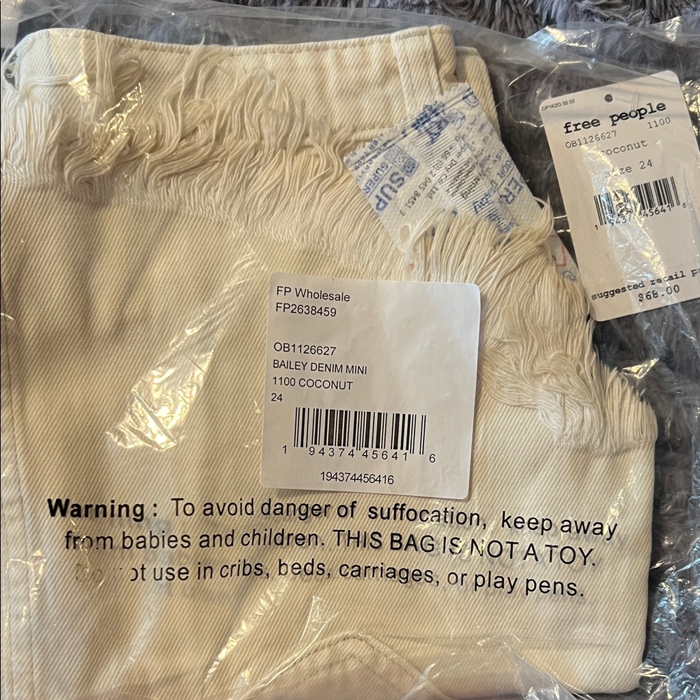 NWT We the Free Bailey Denim Skirt in Coconut